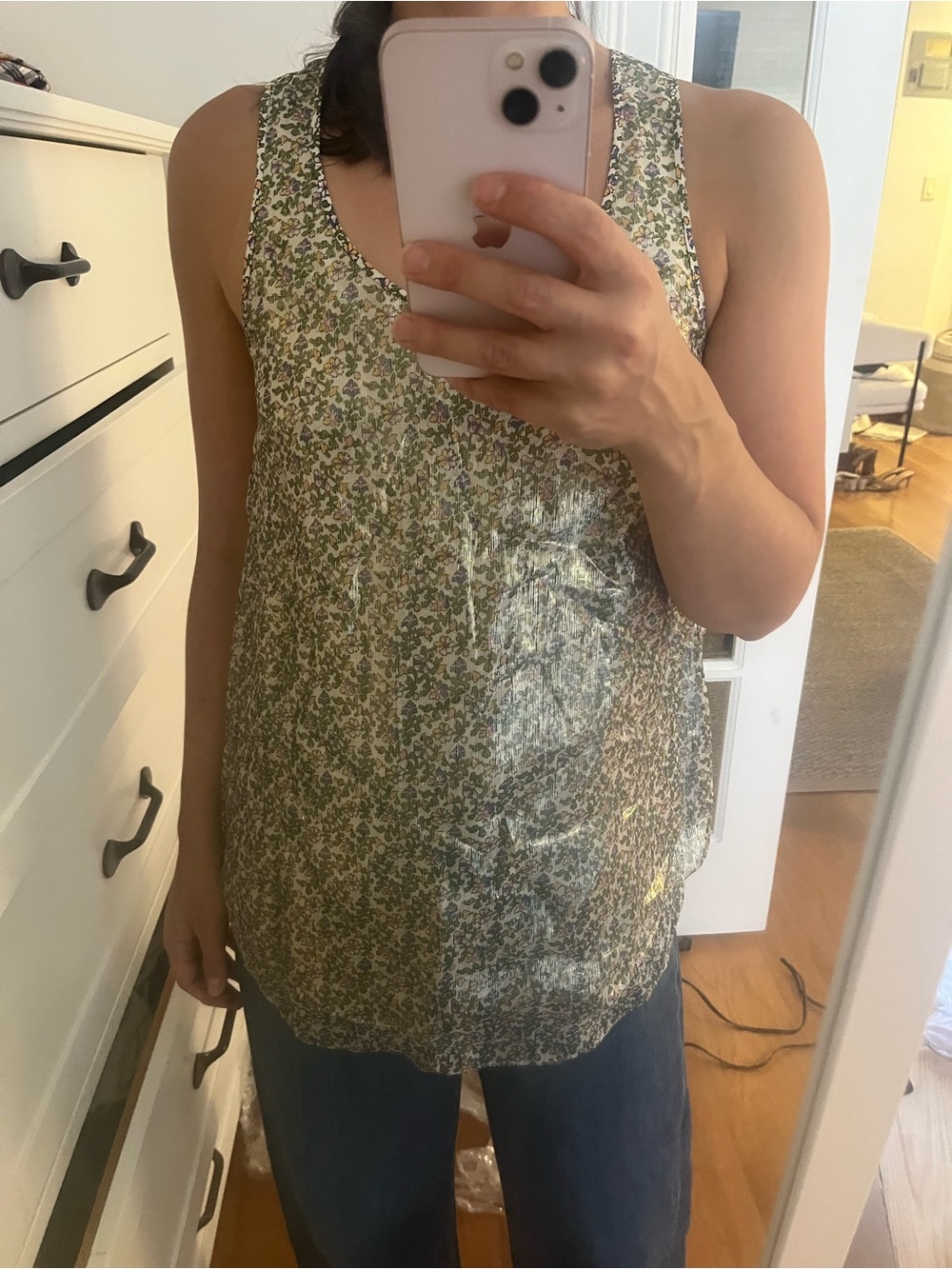 Tory Burch Floral Shimmer Tank